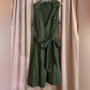 White House Black Market green wrap dress